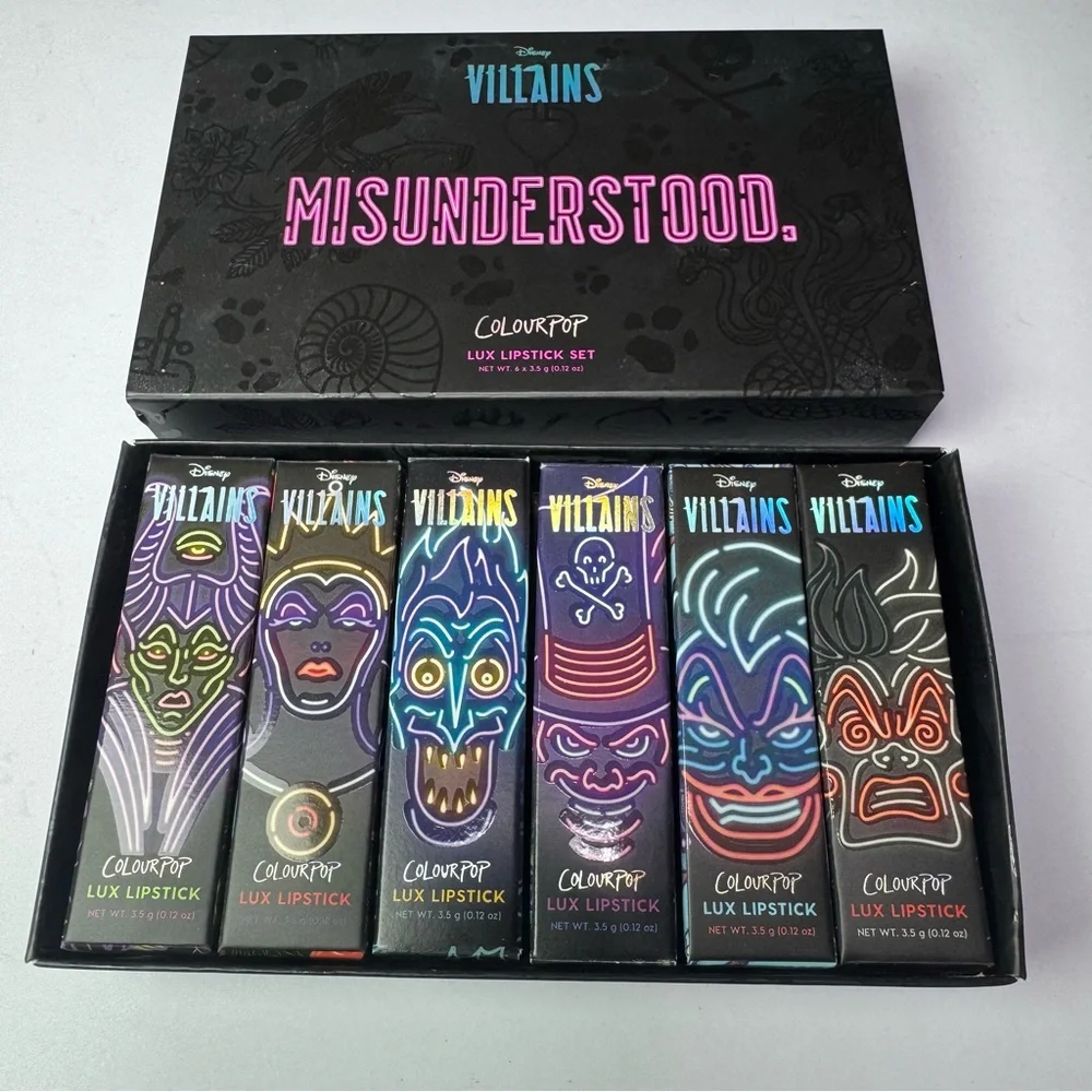 COLOURPOP‎ Disney Villains Misunderstood Luxe Lipstick Set Crème and Matte NEW